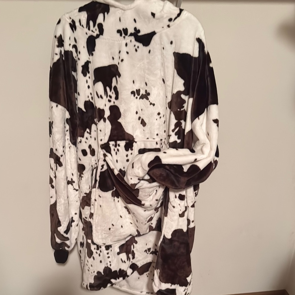 Cow Print Fleece Hoodie